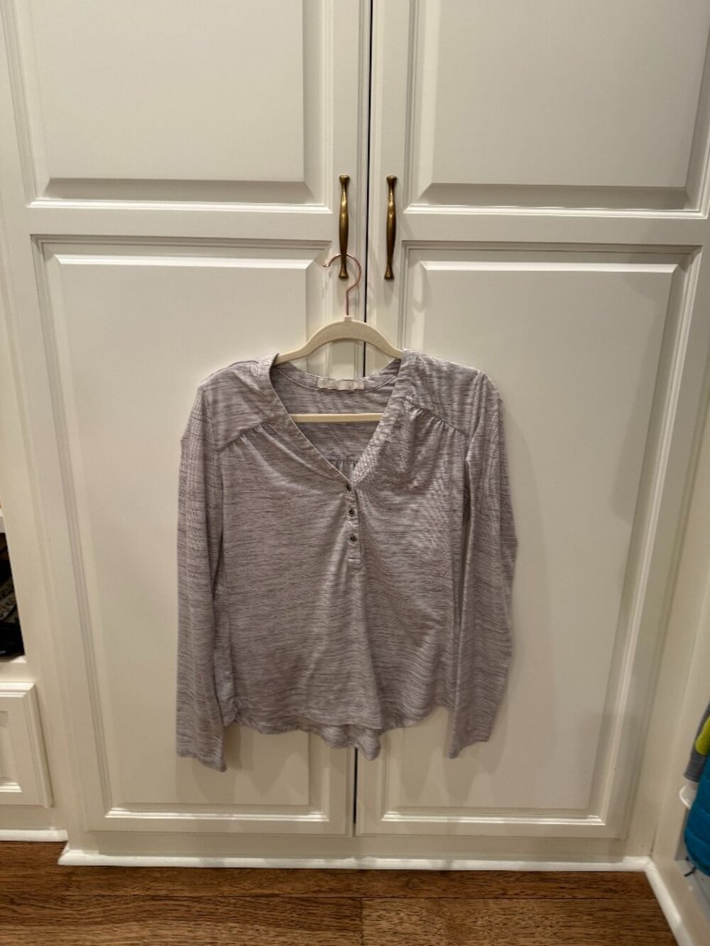 Prana Grey Heathered Henley